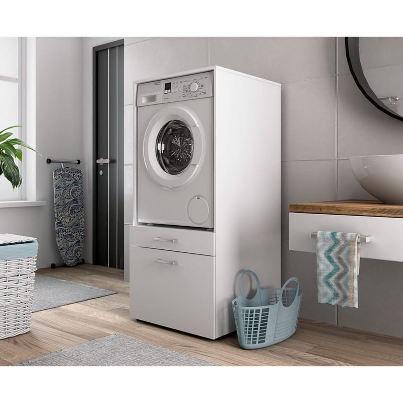 Tvättmaskin/Torkskåp Aza 1 Låda 1 Hylla - Vit - Hus & renovering - Kök & bad - Badrum - Badrumsmöbler & badrumsinredning - Badrumsförvaring