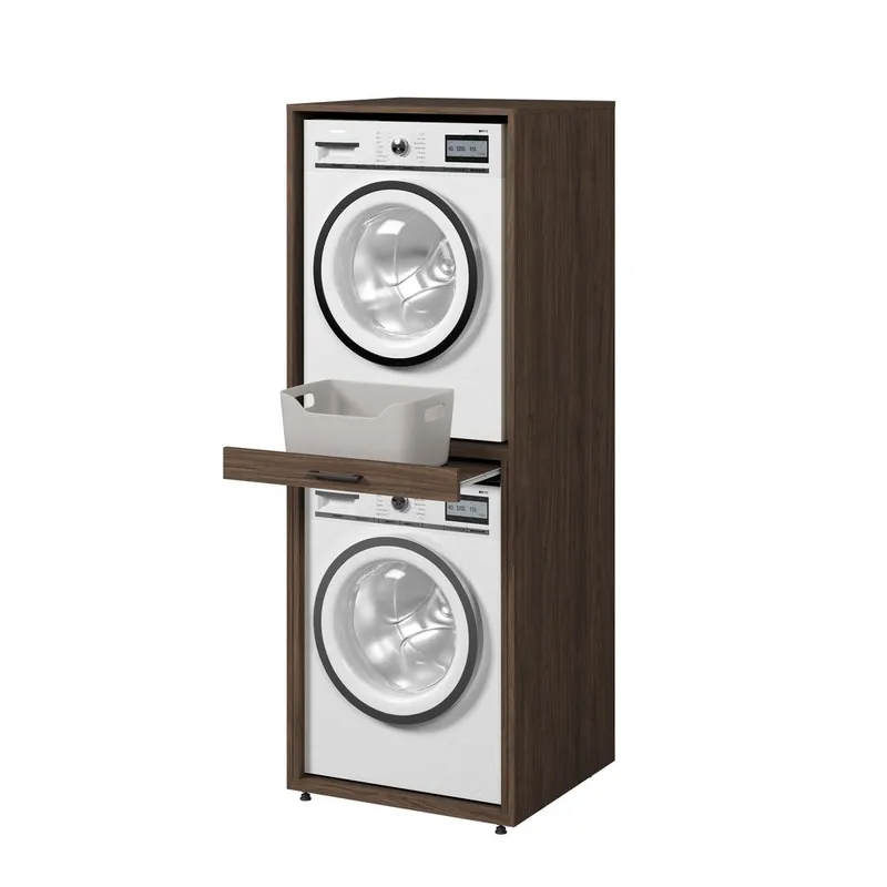 Tvättmaskin/Torktumlarskåp Aza 1 Hylla - Valnöt Villa - Hus & renovering - Kök & bad - Badrum - Badrumsmöbler & badrumsinredning - Badrumsförvaring