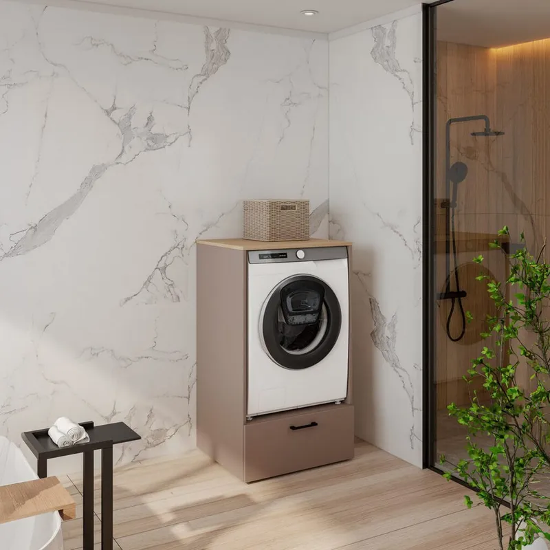 Tvättmaskin/Torktumlarskåp Rosa med 1 låda - Hus & renovering - Kök & bad - Badrum - Badrumsmöbler & badrumsinredning - Badrumsförvaring