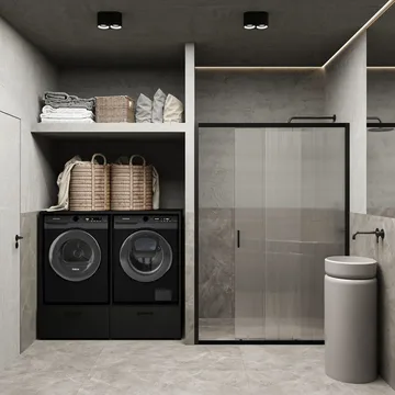 Tvättmaskin/Torktumlarskåp Rosa med 2 lådor - Svart Onyx - Hus & renovering - Kök & bad - Badrum - Badrumsmöbler & badrumsinredning - Badrumsförvaring