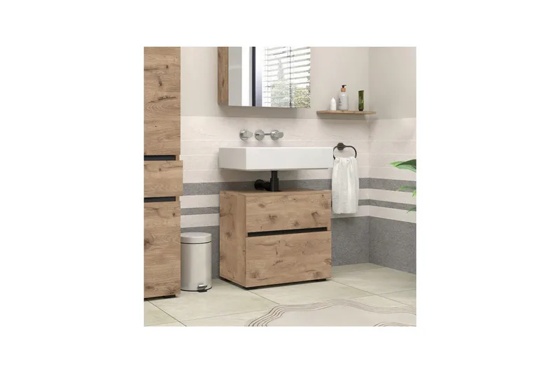 Tvättställsskåp & kommod Loft24 Tvättställsskåp Loft24 Wisla Brown1 - Hus & renovering - Kök & bad - Badrum - Badrumsmöbler & badrumsinredning - Tvättställsskåp & kommod