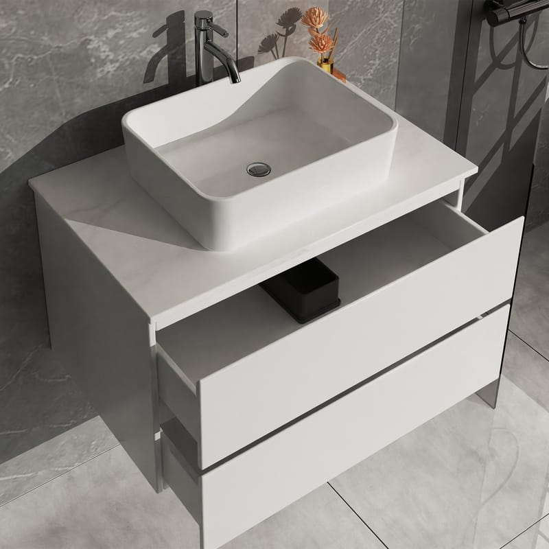 Tvättställsskåp 60cm | Med handfat | Nimbus vit - Hus & renovering - Kök & bad - Badrum - Badrumsmöbler & badrumsinredning - Tvättställsskåp & kommod