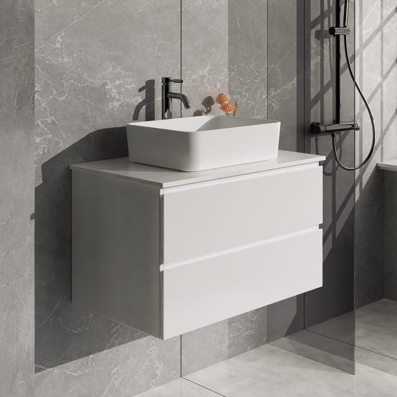 Tvättställsskåp 60cm | Med handfat | Nimbus vit - Hus & renovering - Kök & bad - Badrum - Badrumsmöbler & badrumsinredning - Tvättställsskåp & kommod