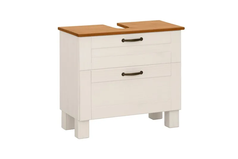 Tvättställsskåp Alby 1 låda, Vit/Honung, 1 låda, Vit/Honung