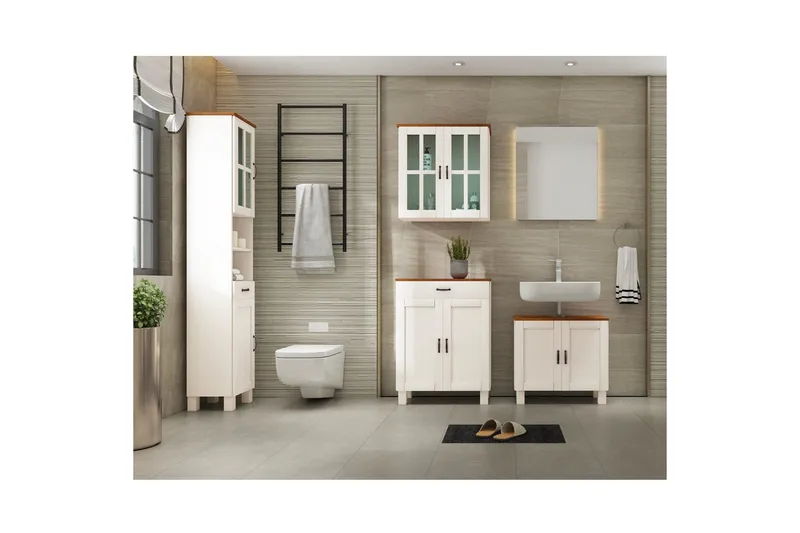 Tvättställsskåp Alby 2 lådor, Vit/Honung - 2 lådor, Vit/Honung - Hus & renovering - Kök & bad - Badrum - Badrumsmöbler & badrumsinredning - Badrumsskåp