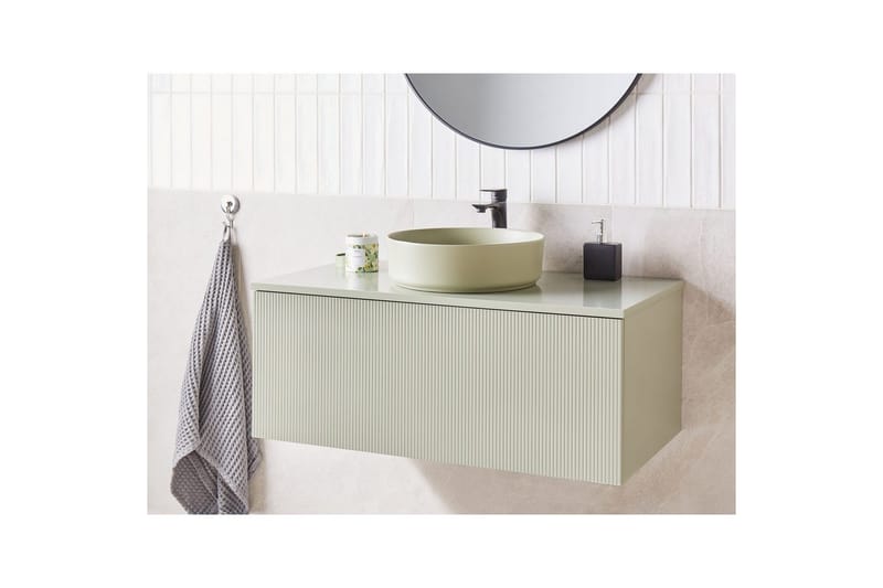 Tvättställsskåp Alzira Grön, 100x52x40 cm - Grön, 100x52x40 cm - Hus & renovering - Kök & bad - Badrum - Badrumsmöbler & badrumsinredning - Badrumsskåp