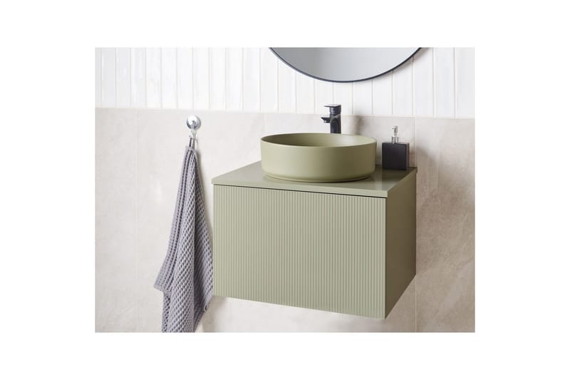 Tvättställsskåp Alzira Grön, 60x52x40 cm - Grön, 60x52x40 cm - Hus & renovering - Kök & bad - Badrum - Badrumsmöbler & badrumsinredning - Badrumsskåp