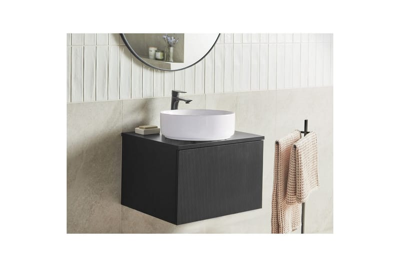 Tvättställsskåp Alzira Svart, 60x52x40 cm - Svart, 60x52x40 cm - Hus & renovering - Kök & bad - Badrum - Badrumsmöbler & badrumsinredning - Badrumsskåp