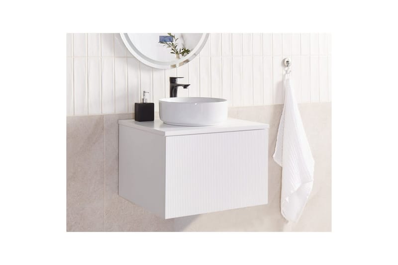 Tvättställsskåp Alzira Vit, 60x52x40 cm - Vit, 60x52x40 cm - Hus & renovering - Kök & bad - Badrum - Badrumsmöbler & badrumsinredning - Badrumsskåp