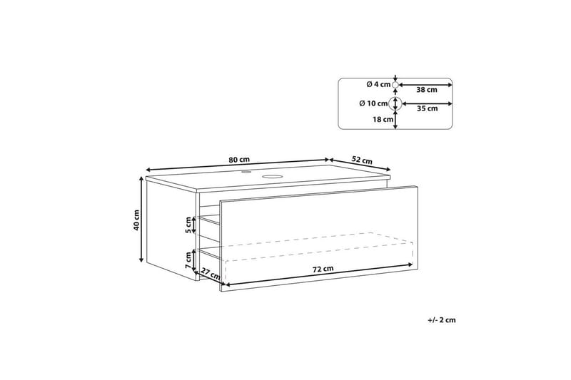 Tvättställsskåp Alzira Vit, 80x52x40 cm - Vit, 80x52x40 cm - Hus & renovering - Kök & bad - Badrum - Badrumsmöbler & badrumsinredning - Badrumsskåp