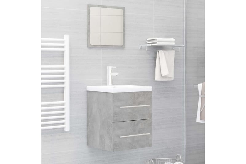 Tvättställsskåp betonggrå 41x38,5x48 cm spånskiva - Grå - Hus & renovering - Kök & bad - Badrum - Badrumsmöbler & badrumsinredning - Tvättställsskåp & kommod