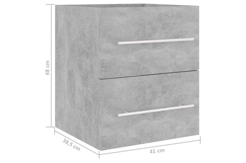 Tvättställsskåp betonggrå 41x38,5x48 cm spånskiva - Grå - Hus & renovering - Kök & bad - Badrum - Badrumsmöbler & badrumsinredning - Tvättställsskåp & kommod