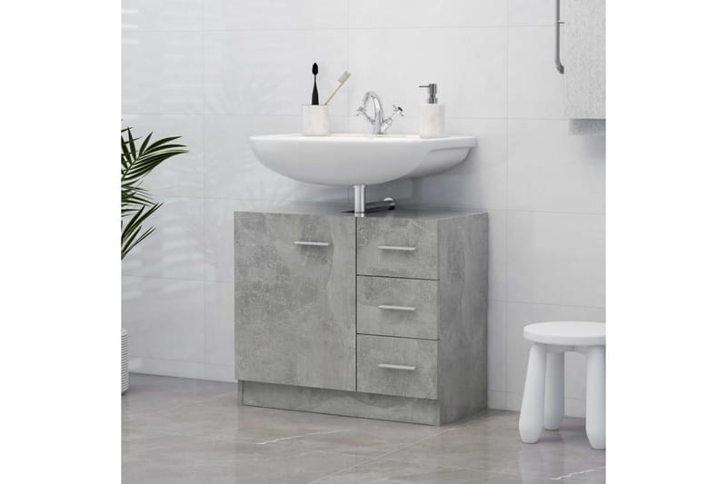 Tvättställsskåp betonggrå 63x30x54 cm spånskiva - Grå - Hus & renovering - Kök & bad - Badrum - Badrumsmöbler & badrumsinredning - Tvättställsskåp & kommod