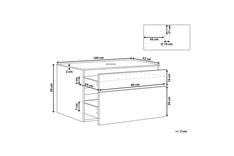 Tvättställsskåp Bexti 100x52x50 cm - 100x52x50 cm - Hus & renovering - Kök & bad - Badrum - Badrumsmöbler & badrumsinredning - Badrumsskåp