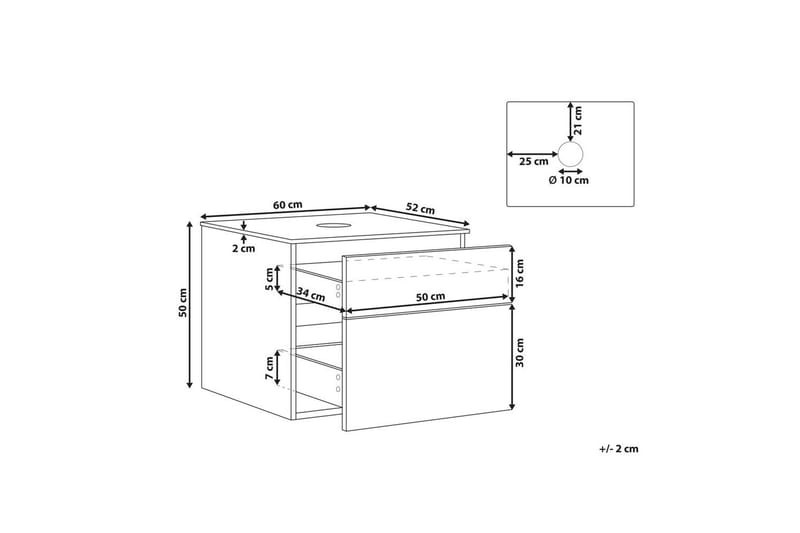 Tvättställsskåp Bexti 60x52x50 cm - 60x52x50 cm - Hus & renovering - Kök & bad - Badrum - Badrumsmöbler & badrumsinredning - Badrumsskåp