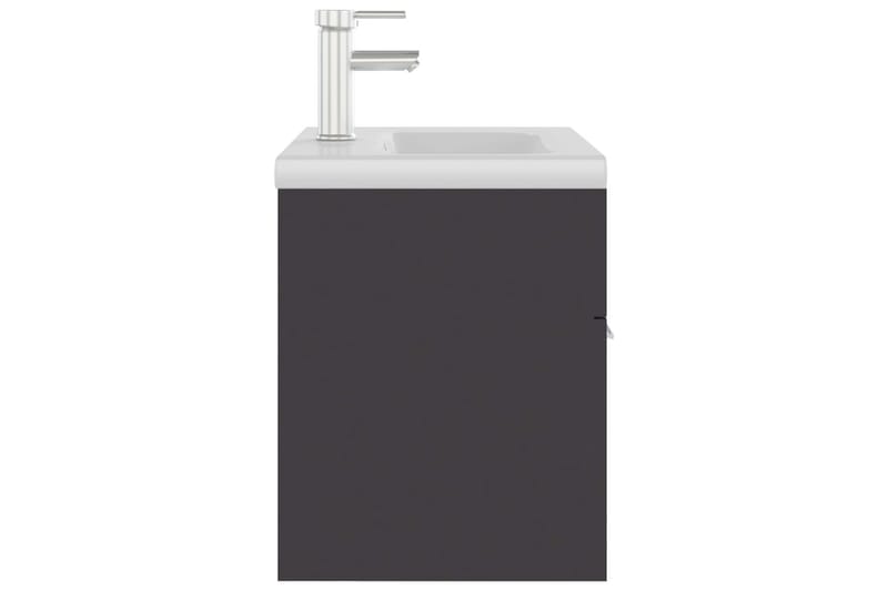 Badrumsskåp med inbyggt handfat grå spånskiva - Grå - Tvättställsskåp & kommod