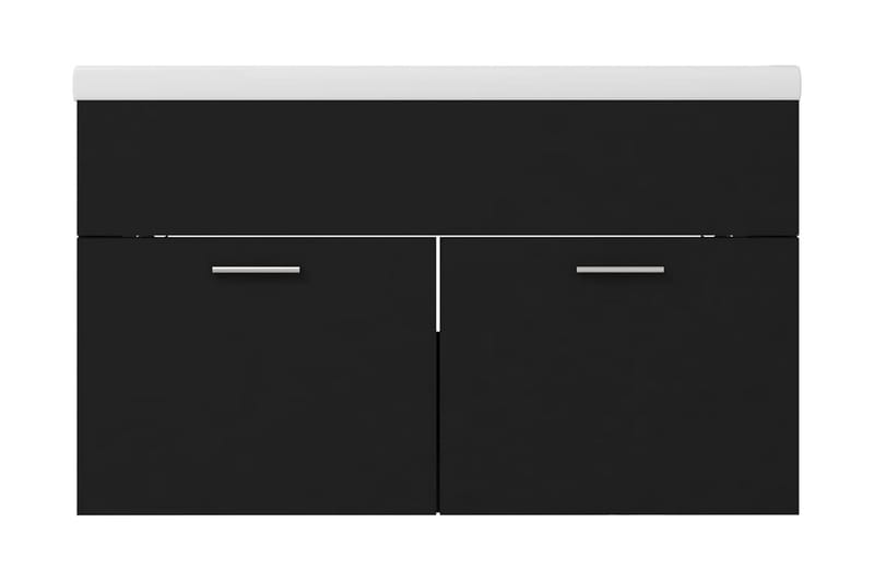 Badrumsskåp med inbyggt handfat svart spånskiva - Svart - Hus & renovering - Kök & bad - Badrum - Badrumsmöbler & badrumsinredning - Tvättställsskåp & kommod