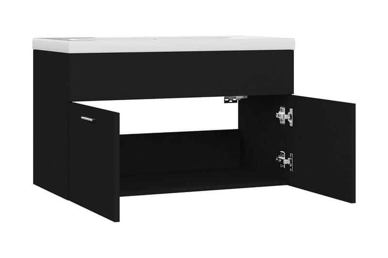 Badrumsskåp med inbyggt handfat svart spånskiva - Svart - Hus & renovering - Kök & bad - Badrum - Badrumsmöbler & badrumsinredning - Tvättställsskåp & kommod