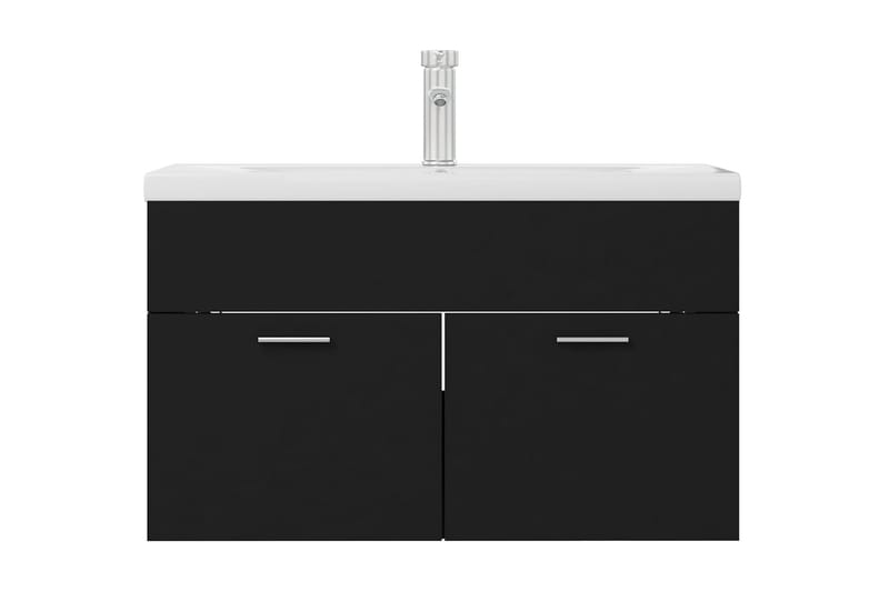 Badrumsskåp med inbyggt handfat svart spånskiva - Svart - Hus & renovering - Kök & bad - Badrum - Badrumsmöbler & badrumsinredning - Tvättställsskåp & kommod