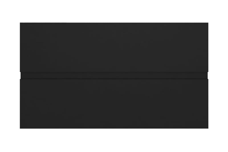 Badrumsskåp med inbyggt handfat svart spånskiva - Svart - Tvättställsskåp & kommod