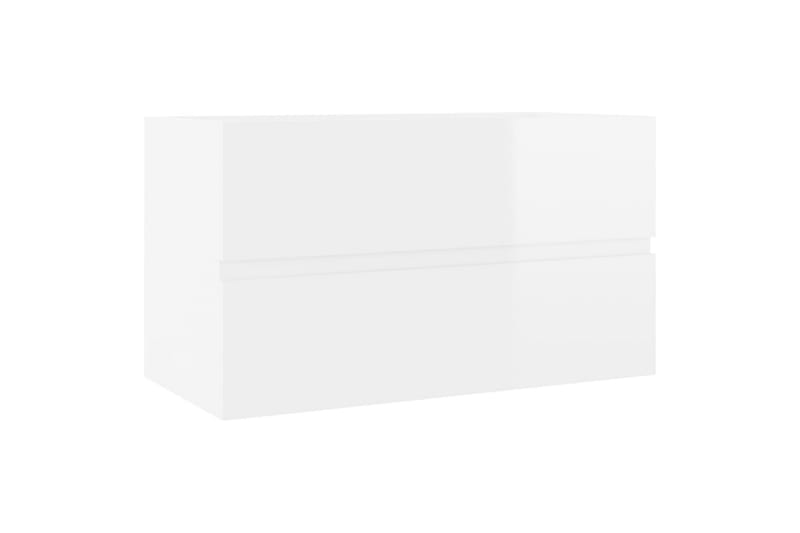 Badrumsskåp med inbyggt handfat vit högglans spånskiva - Vit - Hus & renovering - Kök & bad - Badrum - Badrumsmöbler & badrumsinredning - Tvättställsskåp & kommod