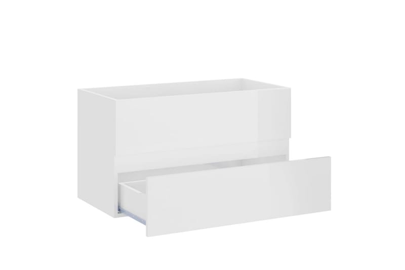 Badrumsskåp med inbyggt handfat vit högglans spånskiva - Vit - Hus & renovering - Kök & bad - Badrum - Badrumsmöbler & badrumsinredning - Tvättställsskåp & kommod