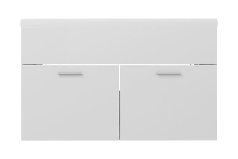 Badrumsskåp med inbyggt handfat vit högglans spånskiva - Vit - Hus & renovering - Kök & bad - Badrum - Badrumsmöbler & badrumsinredning - Tvättställsskåp & kommod