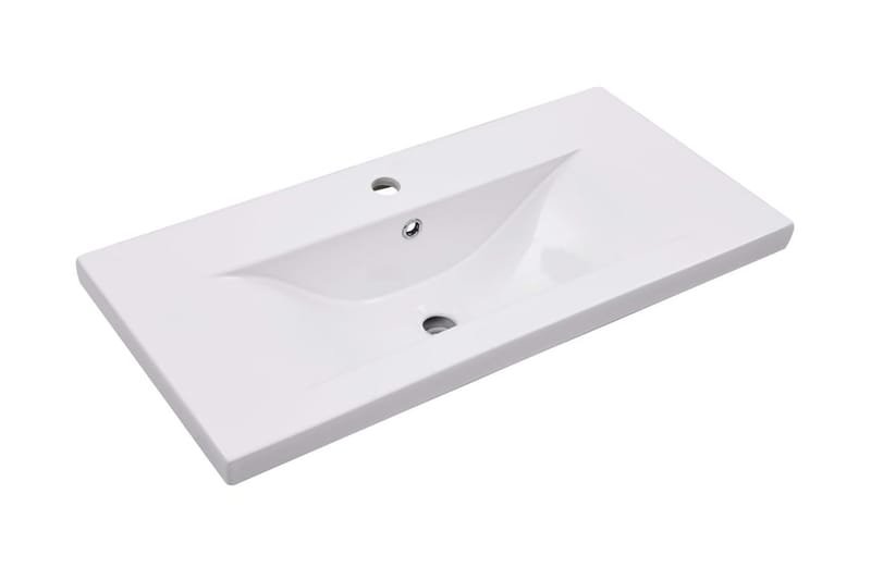 Badrumsskåp med inbyggt handfat vit högglans spånskiva - Vit - Hus & renovering - Kök & bad - Badrum - Badrumsmöbler & badrumsinredning - Tvättställsskåp & kommod