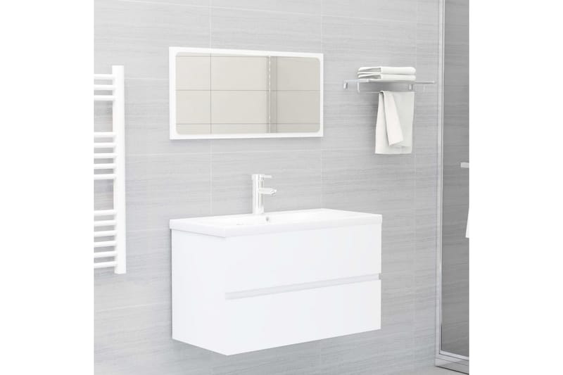 Badrumsskåp med inbyggt handfat vit spånskiva - Vit - Hus & renovering - Kök & bad - Badrum - Badrumsmöbler & badrumsinredning - Tvättställsskåp & kommod