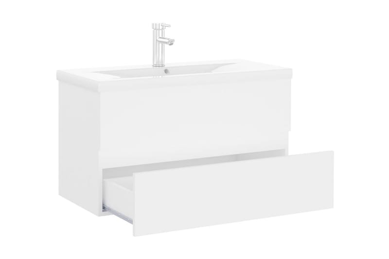 Badrumsskåp med inbyggt handfat vit spånskiva - Vit - Hus & renovering - Kök & bad - Badrum - Badrumsmöbler & badrumsinredning - Tvättställsskåp & kommod