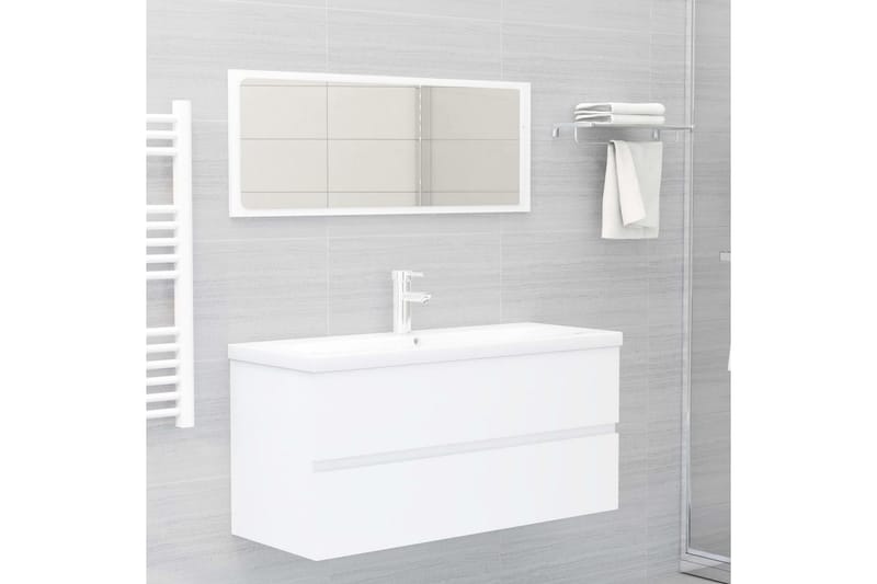 Badrumsskåp med inbyggt handfat vit spånskiva - Vit - Hus & renovering - Kök & bad - Badrum - Badrumsmöbler & badrumsinredning - Tvättställsskåp & kommod