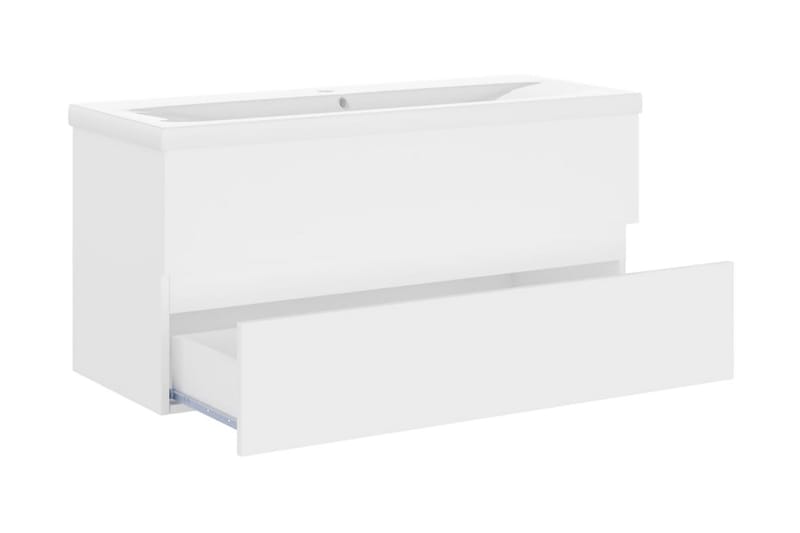 Badrumsskåp med inbyggt handfat vit spånskiva - Vit - Hus & renovering - Kök & bad - Badrum - Badrumsmöbler & badrumsinredning - Tvättställsskåp & kommod