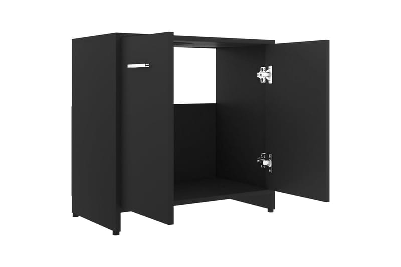 Badrumsskåp svart 60x33x61 cm spånskiva - Svart - Hus & renovering - Kök & bad - Badrum - Badrumsmöbler & badrumsinredning - Väggskåp & högskåp