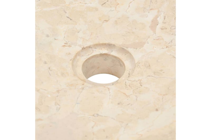 Badrumsunderskåp massiv teak med handfat marmor gräddvit - Brun - Tvättställsskåp & kommod