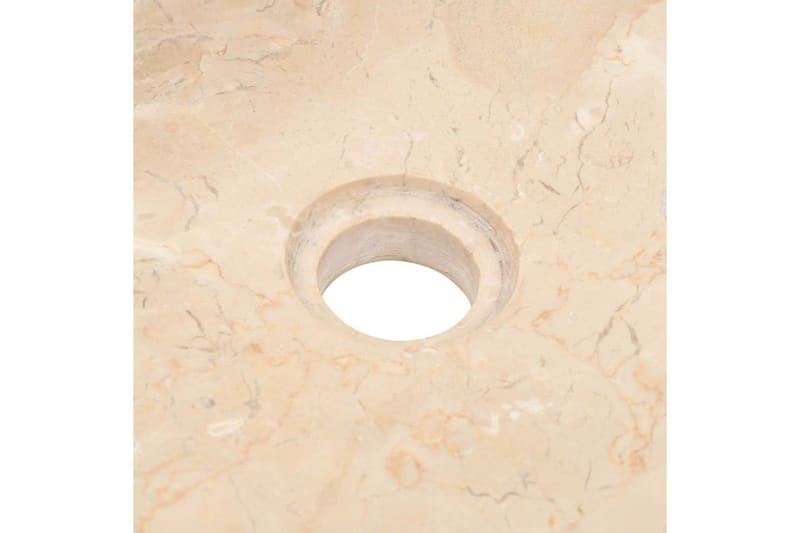 Badrumsunderskåp teak med handfat marmor gräddvit - Brun - Tvättställsskåp & kommod