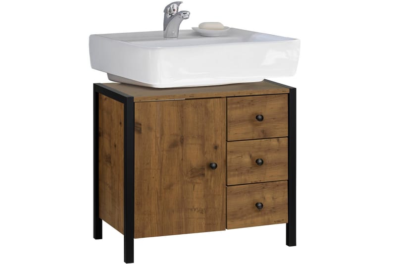 Bagnum Tvättställ 60 cm - Brun/Svart - Hus & renovering - Kök & bad - Badrum - Badrumsmöbler & badrumsinredning - Tvättställsskåp & kommod