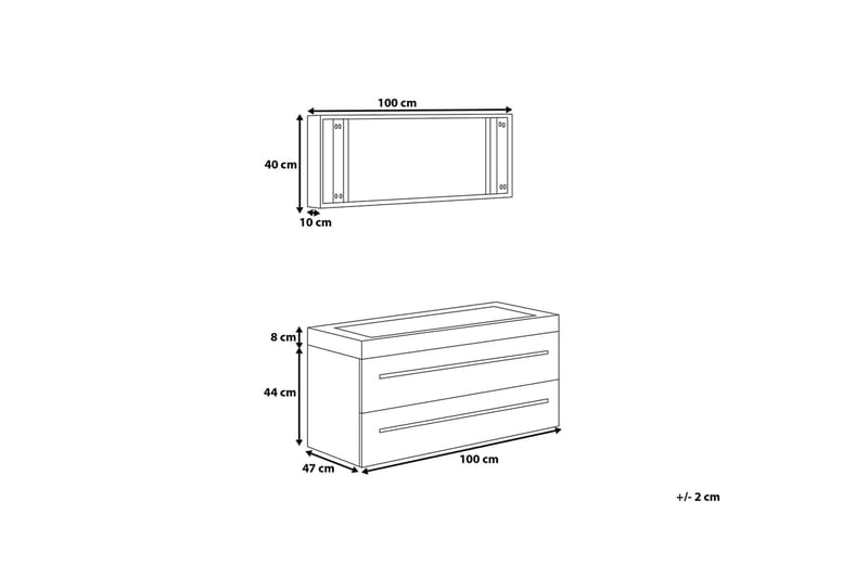 Barcelona Badrumsmöbler 47|100 cm - Beige - Hus & renovering - Kök & bad - Badrum - Badrumsmöbler & badrumsinredning - Tvättställsskåp & kommod