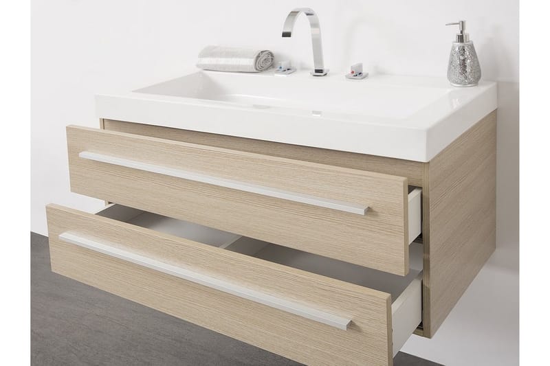 Barcelona Badrumsmöbler 47|100 cm - Beige - Hus & renovering - Kök & bad - Badrum - Badrumsmöbler & badrumsinredning - Tvättställsskåp & kommod