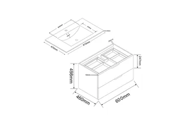 Bathlife Glädje Tvättställsskåp 600 - Hus & renovering - Kök & bad - Badrum - Badrumsmöbler & badrumsinredning - Tvättställsskåp & kommod