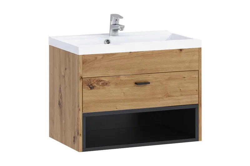 Ekomi Tvättställskåp LED-belysning - Svart - Hus & renovering - Kök & bad - Badrum - Badrumsmöbler & badrumsinredning - Tvättställsskåp & kommod