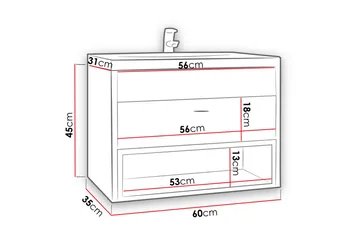 Ekomi Tvättställskåp LED-belysning - Svart - Hus & renovering - Kök & bad - Badrum - Badrumsmöbler & badrumsinredning - Tvättställsskåp & kommod