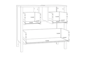 Elsassona Tvättställsskåp 35x64 cm 2 Lådor - Vit - Hus & renovering - Kök & bad - Badrum - Badrumsmöbler & badrumsinredning - Tvättställsskåp & kommod