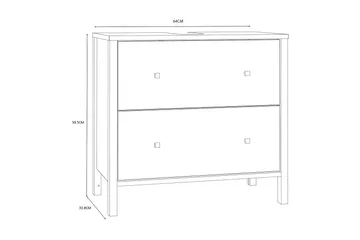 Elsassona Tvättställsskåp 35x64 cm 2 Lådor - Vit - Hus & renovering - Kök & bad - Badrum - Badrumsmöbler & badrumsinredning - Tvättställsskåp & kommod