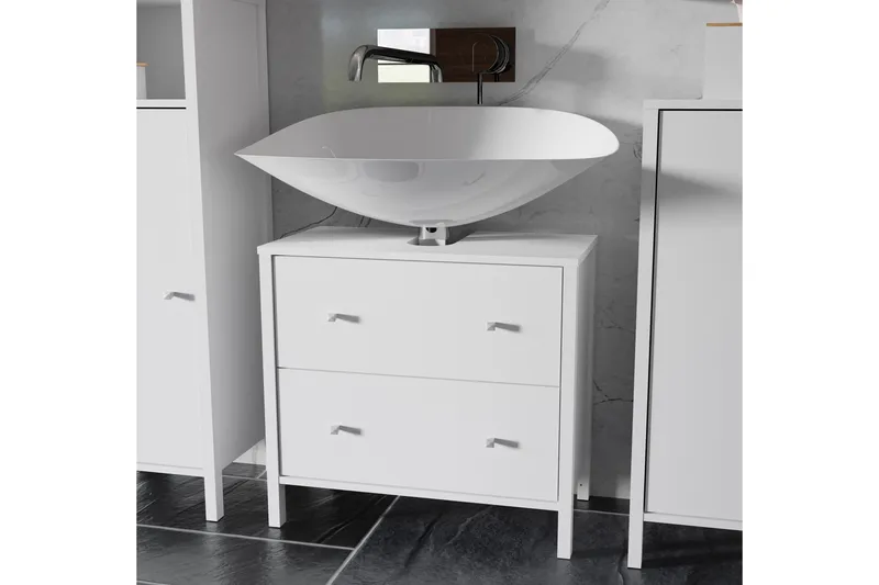 Elsassona Tvättställsskåp 35x64 cm 2 Lådor - Vit - Hus & renovering - Kök & bad - Badrum - Badrumsmöbler & badrumsinredning - Tvättställsskåp & kommod