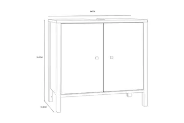 Elsassona Tvättställsskåp 35x64 cm 2 Skåp - Vit - Hus & renovering - Kök & bad - Badrum - Badrumsmöbler & badrumsinredning - Tvättställsskåp & kommod