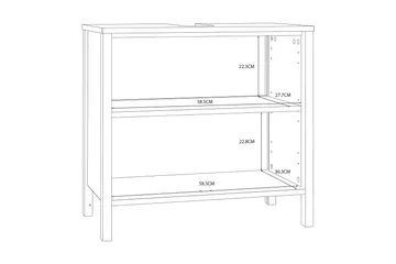 Elsassona Tvättställsskåp 35x64 cm 2 Skåp - Vit - Hus & renovering - Kök & bad - Badrum - Badrumsmöbler & badrumsinredning - Tvättställsskåp & kommod
