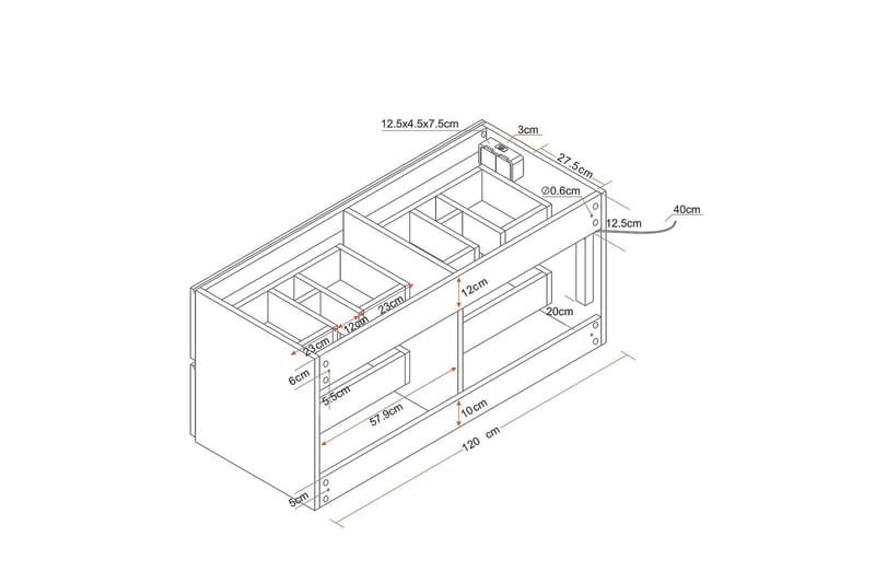Eufori Tvättställsskåp Bathlife 120 cm - Hus & renovering - Kök & bad - Badrum - Badrumsmöbler & badrumsinredning - Tvättställsskåp & kommod