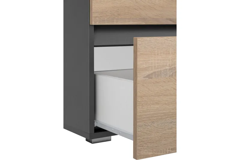 Hudnall Tvättställsskåp 80x35 cm - Antracit/Vit - Hus & renovering - Kök & bad - Badrum - Badrumsmöbler & badrumsinredning - Tvättställsskåp & kommod