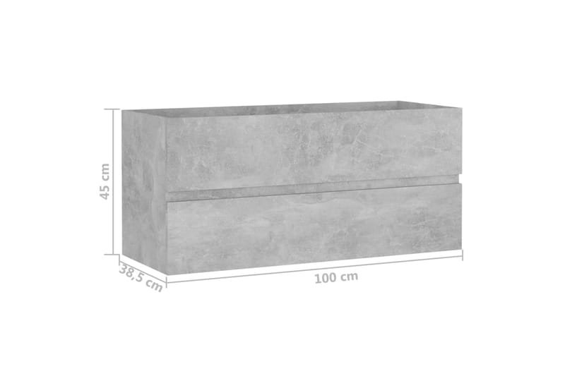 Tvättställsskåp betonggrå 100x38,5x45 cm spånskiva - Grå - Hus & renovering - Kök & bad - Badrum - Badrumsmöbler & badrumsinredning - Tvättställsskåp & kommod