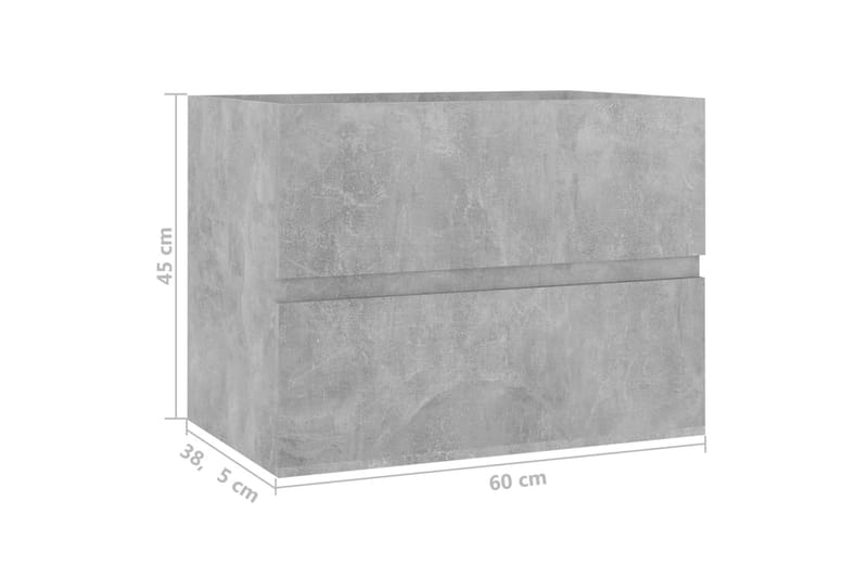Tvättställsskåp betonggrå 60x38,5x45 cm spånskiva - Grå - Hus & renovering - Kök & bad - Badrum - Badrumsmöbler & badrumsinredning - Tvättställsskåp & kommod